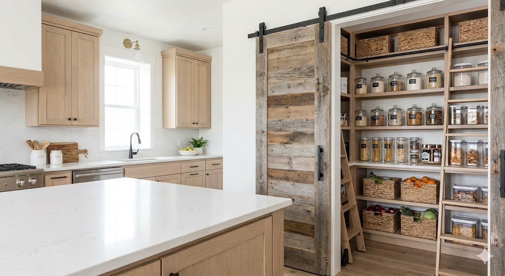 Kitchen with organized pantry