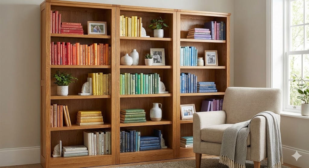 Well-organized bookshelf